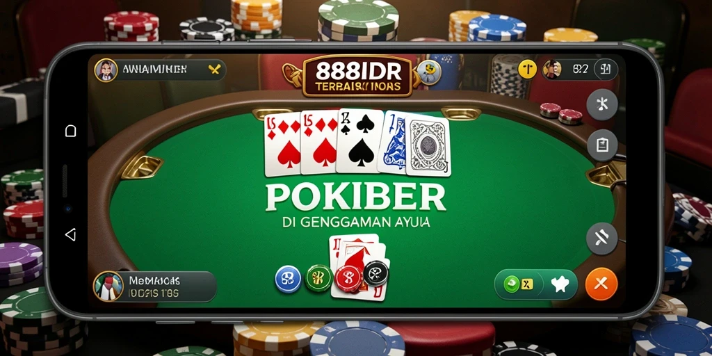 Tampilan permainan poker yang menarik dan interaktif di 888IDR.