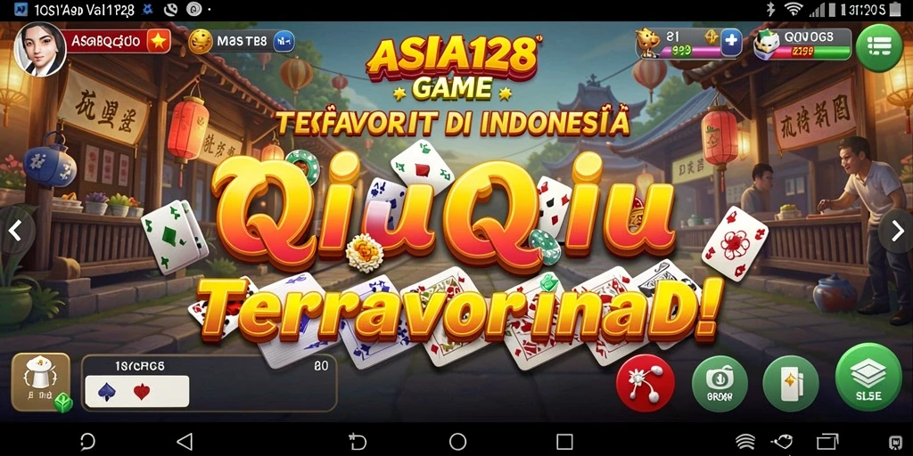 Tampilan screenshot ASIA128 menampilkan keseruan permainan QiuQiu.