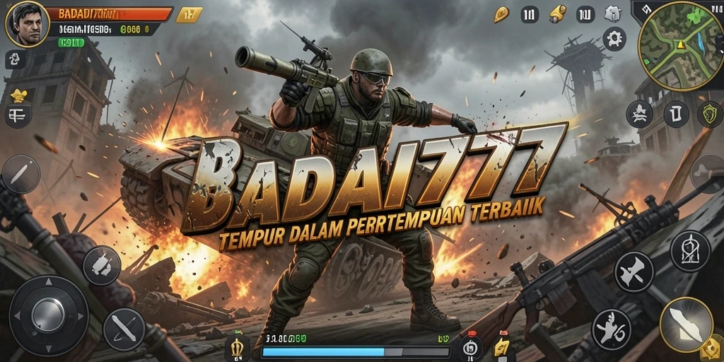 Screenshot gameplay BADAI777 menampilkan aksi tembak-menembak yang seru.