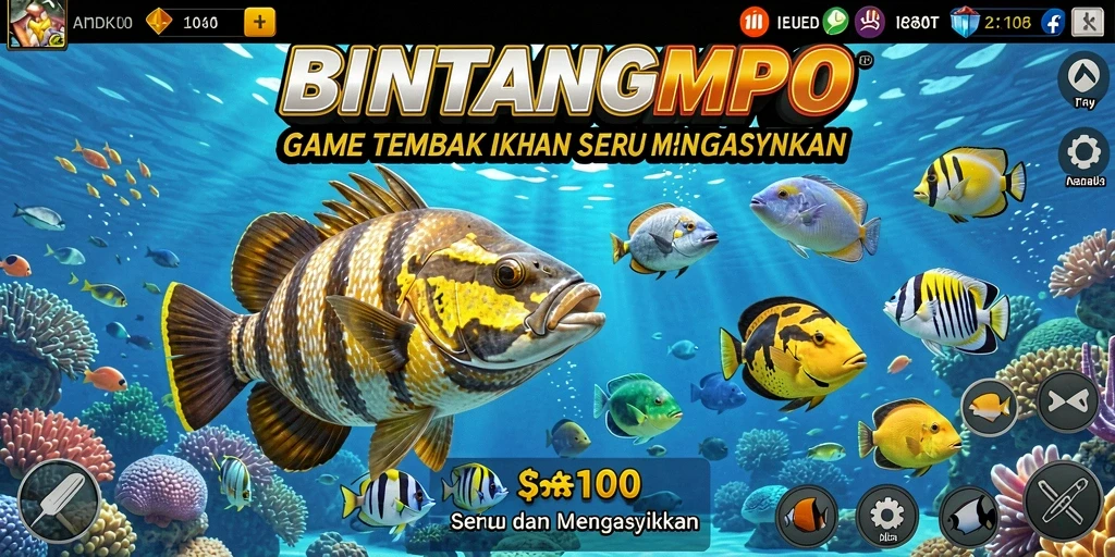 Tangkapan layar gameplay seru BINTANGMPO saat berburu ikan.