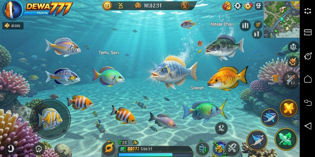 Tampilan gameplay Tembak Ikan DEWA777 yang seru dan menegangkan.