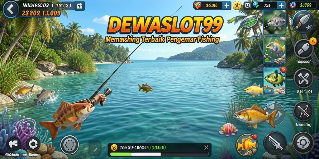 Screenshot DEWASLOT99 menunjukkan suasana memancing yang menegangkan dan grafis yang memukau.