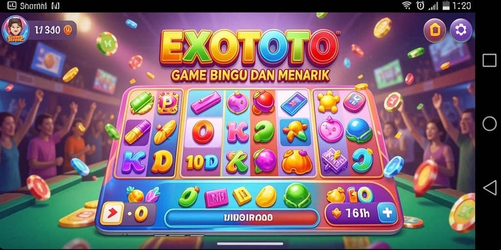 Screenshot gameplay EXOTOTO menampilkan suasana seru saat bermain Bingo.