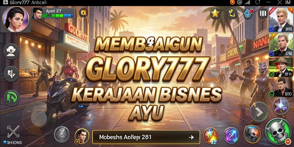 Screenshot gameplay GLORY777 menampilkan keseruan membangun bisnis.