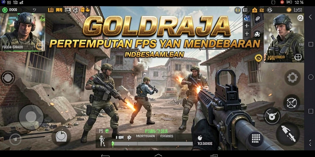 Tampilan gameplay GOLDRAJA yang intens dan penuh aksi.