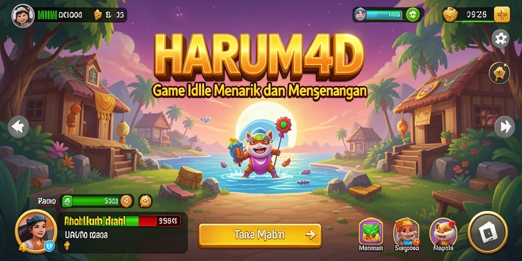 Tampilan gameplay HARUM4D yang penuh warna dan menarik.