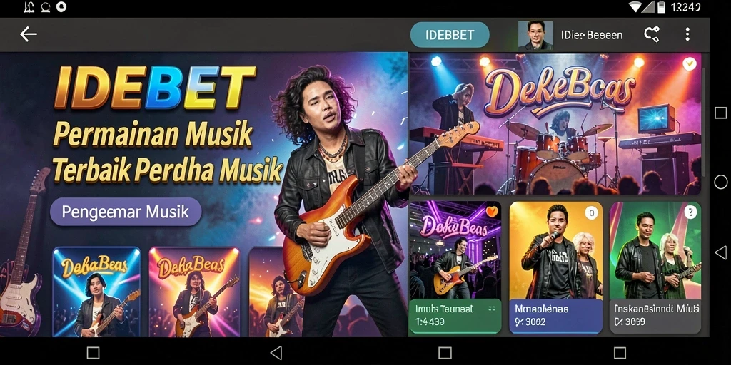 Tampilan gameplay IDEBET yang menarik dengan berbagai lagu.