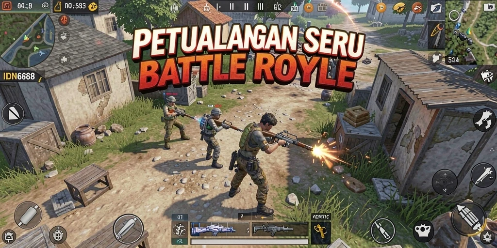 Tangkapan layar gameplay yang menegangkan di dunia Battle Royale.
