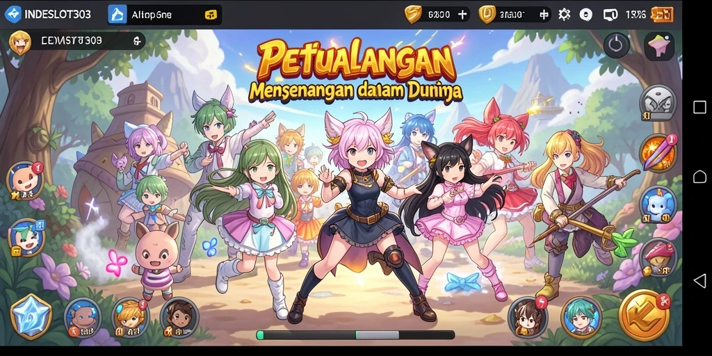 Tampilan gameplay INDESLOT303 menampilkan karakter anime yang eye-catching.