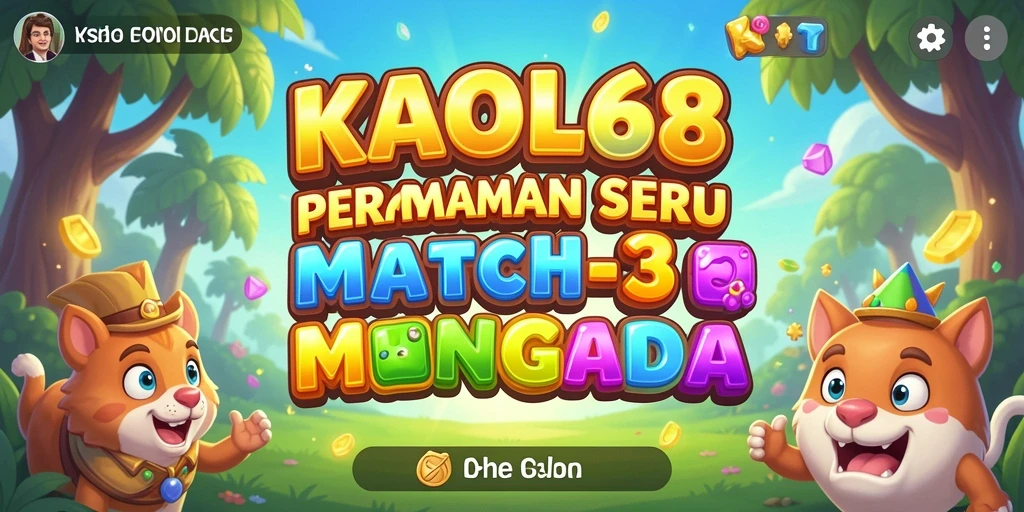 Screenshot gameplay KAOL68 menampilkan pencocokan warna yang cerah.
