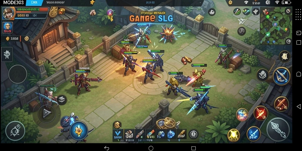 Screenshot menampilkan pertempuran strategis di MODE303 yang seru.