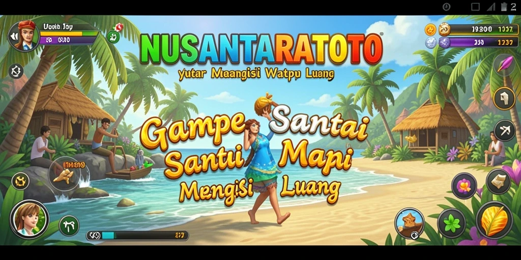 Tampilan gameplay menyenangkan dari NUSANTARATOTO dengan grafis cerah.