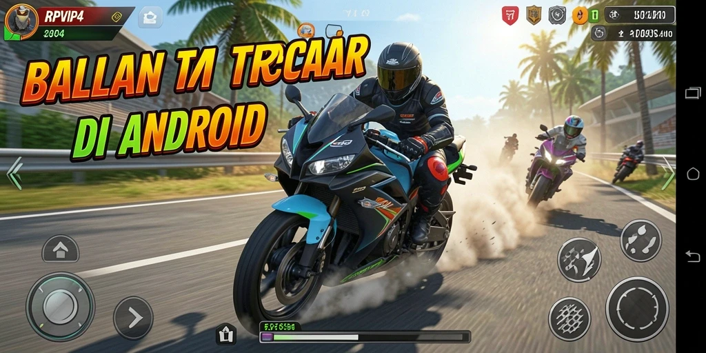 Gameplay balapan motor yang intens dan mendebarkan.
