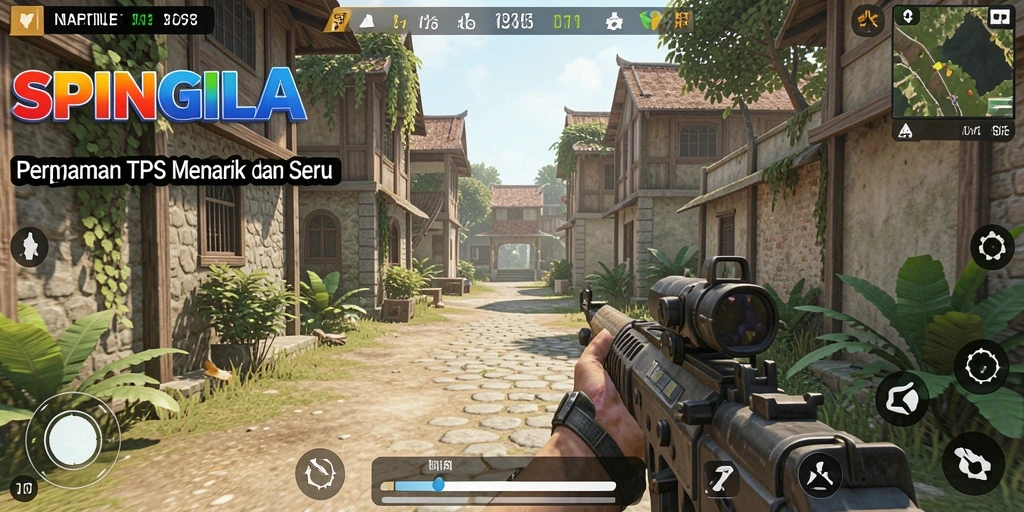 Screenshot dari gameplay SPINGILA yang menunjukkan aksi pertempuran mendebarkan.