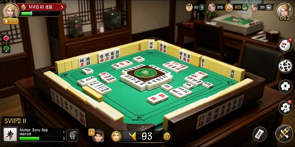 Screenshot dari gameplay SVIP2 menampilkan suasana permainan Mahjong yang menarik