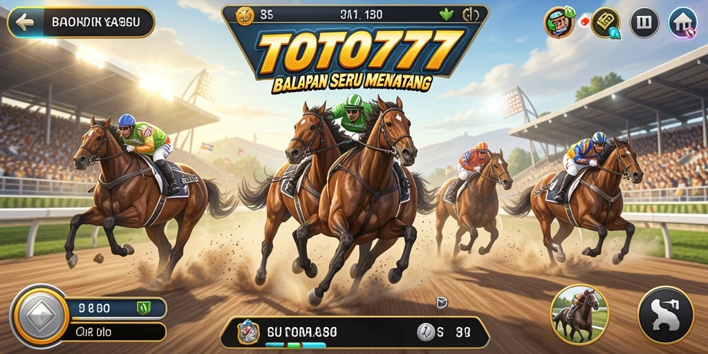 Screenshot gameplay TOTO777 menampilkan serunya balapan mobil.