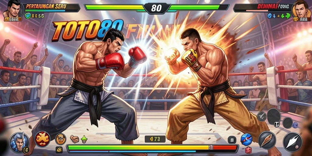 Screenshot utama TOTO80 menampilkan aksi pertarungan yang mendebarkan.