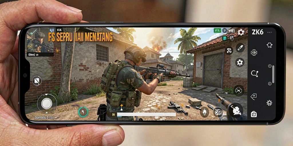 Gameplay ZK6 dengan aksi tembak-menembak yang intens.